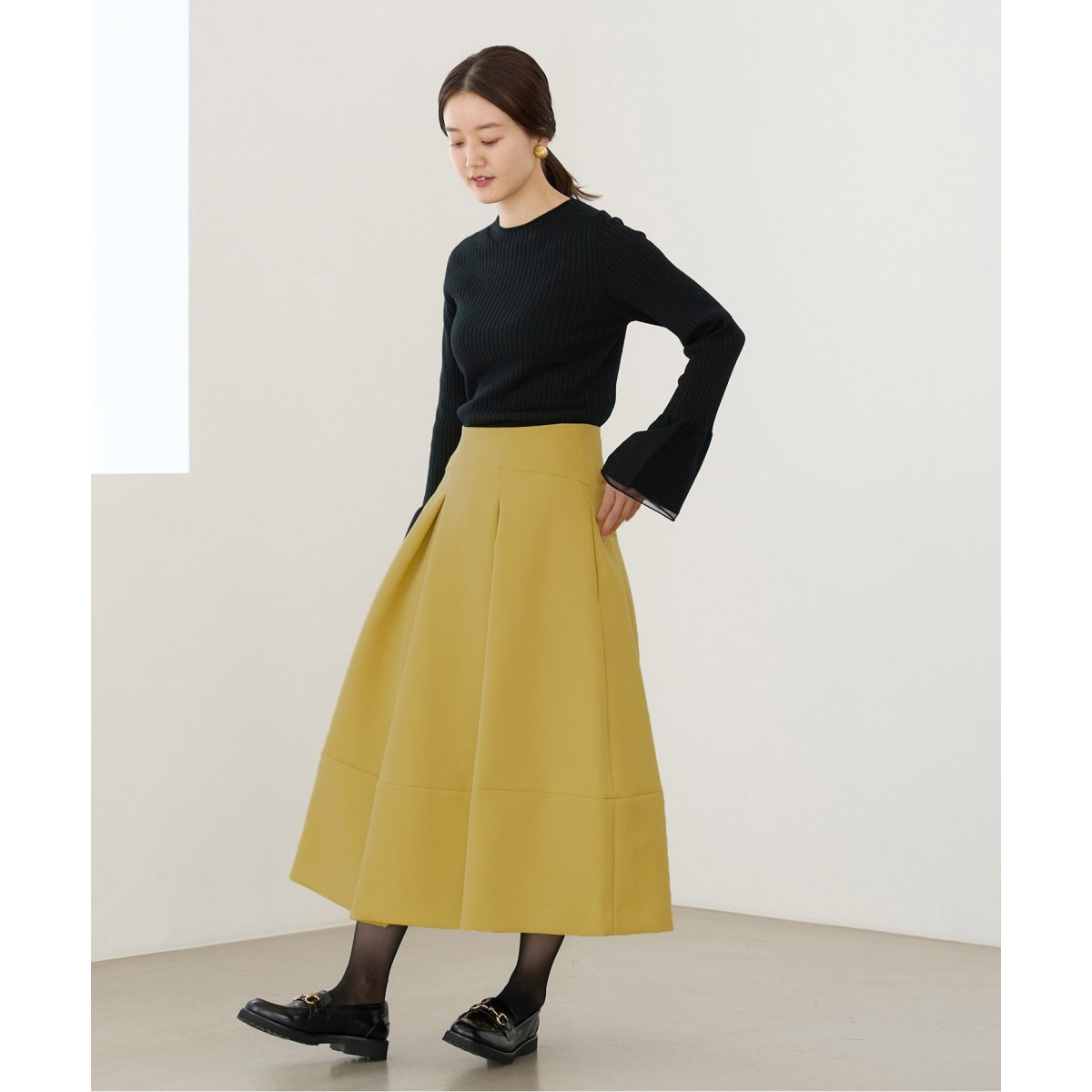 IENA トリプルツイルタックスカート 追加》トリプルツイルタックスカート（ロング・マキシ丈スカート