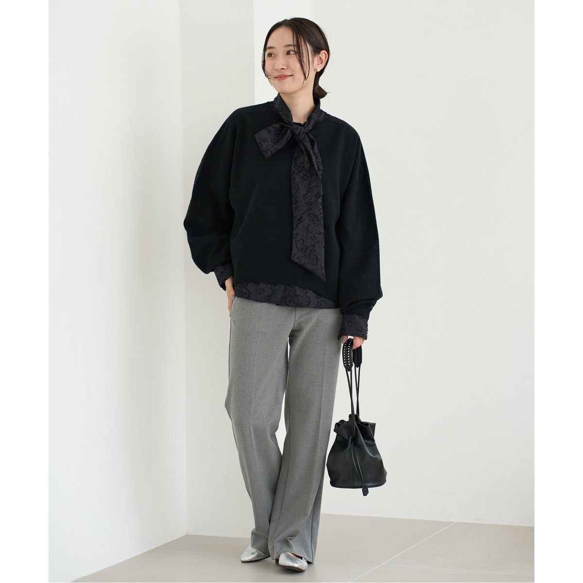 【新品】  IENA / イエナ | 2023AW | HOFMANN Jacquard Organza シャツ | F | ブラック | レディース IENA / イエナ | 2023AW | HOFMANN / Jacquard Organza シャツ | 36