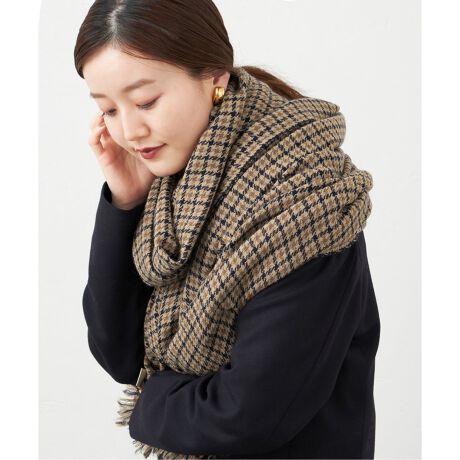 LOVAT＆GREEN/ロバットアンドグリーン】チェックウールストール 