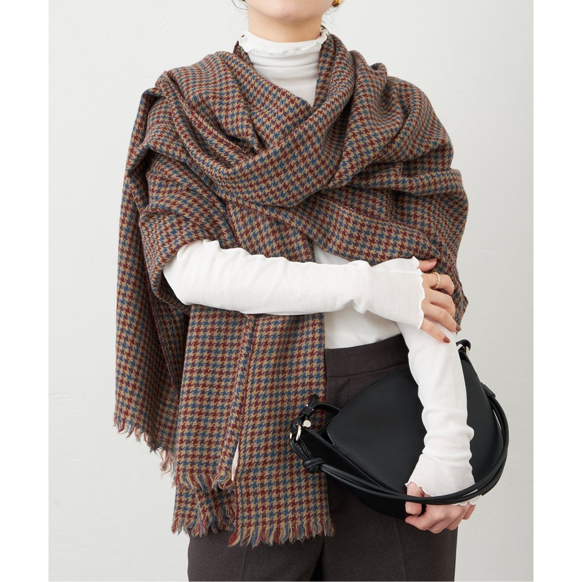 LOVAT＆GREEN/ロバットアンドグリーン】チェックウールストール