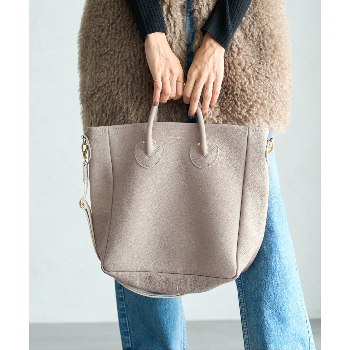 YOUNG&OLSEN/ヤングアンドオルセン】EMBOSSED LEATHER D TOTE M ...