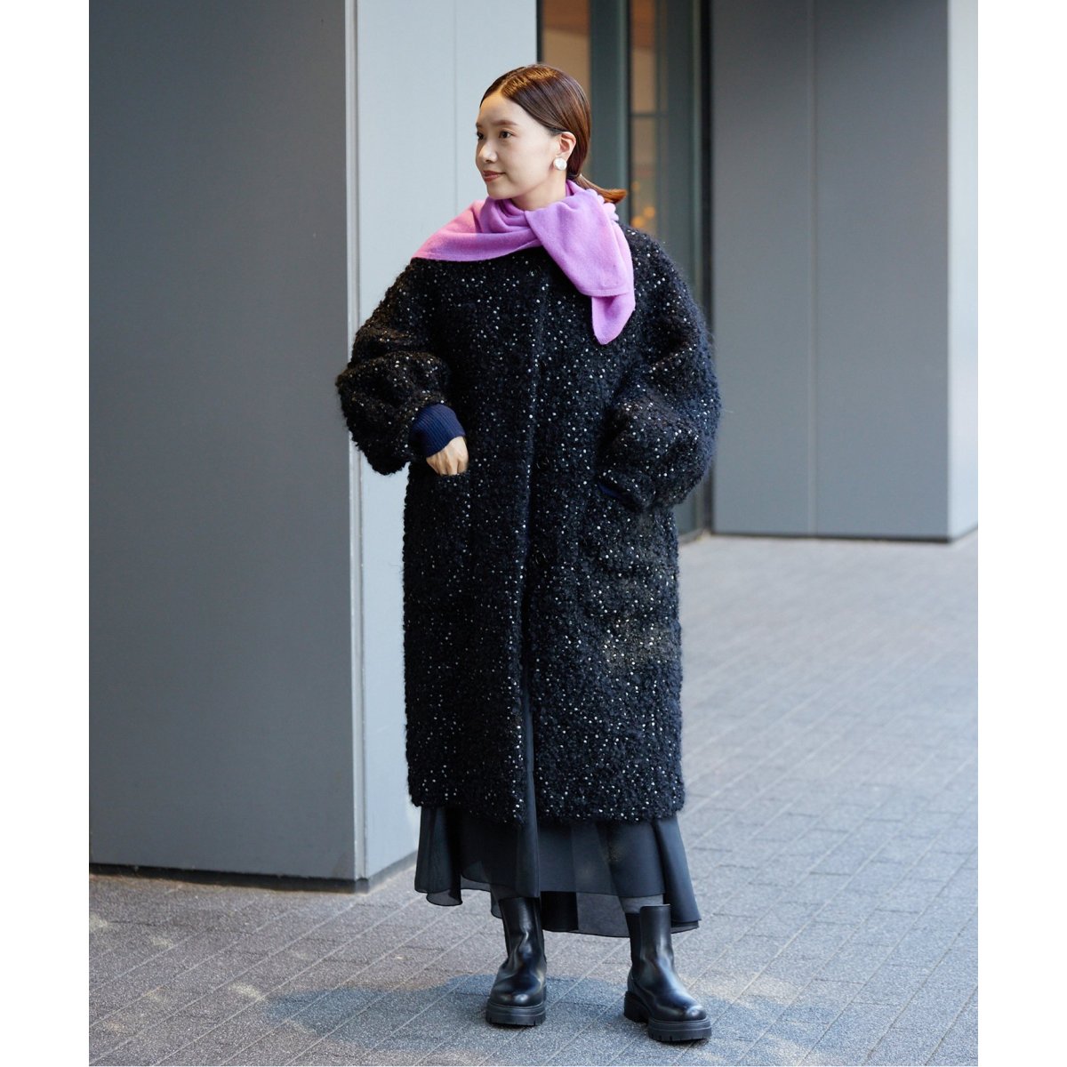 IENA ドットアストラカンクルーネックコート IENA ドットアストラカンクルーネックコート