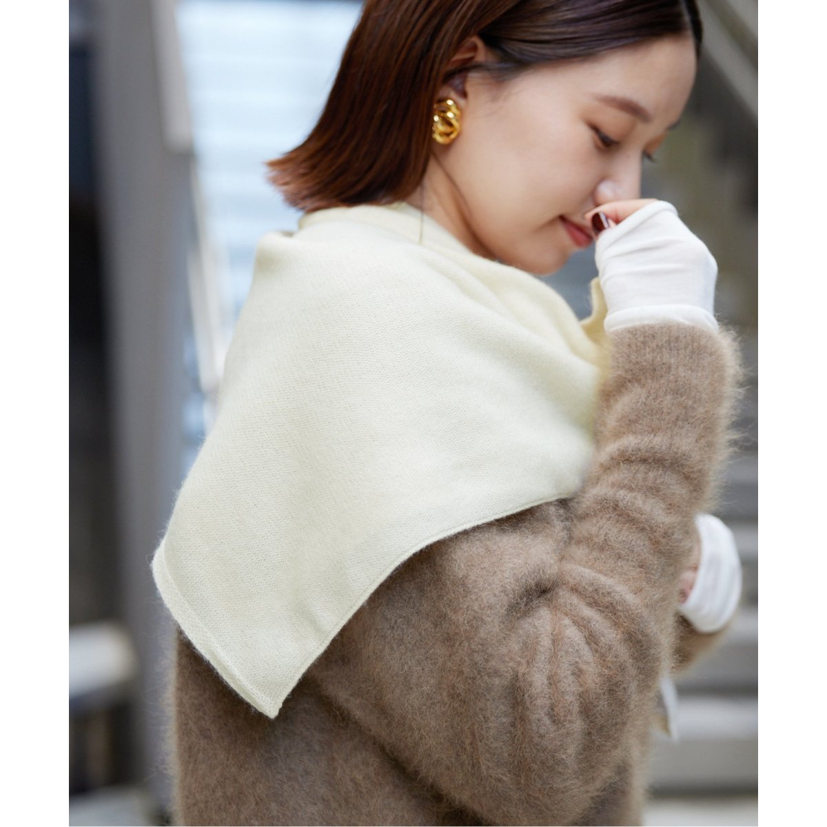 IENA NIMNIMDUAIカシミヤスカーフ ホワイト 新品未使用 NIMNIMDUAI/ニムニムデュアイ】カシミヤCARRE スカーフ | イエナ(IENA