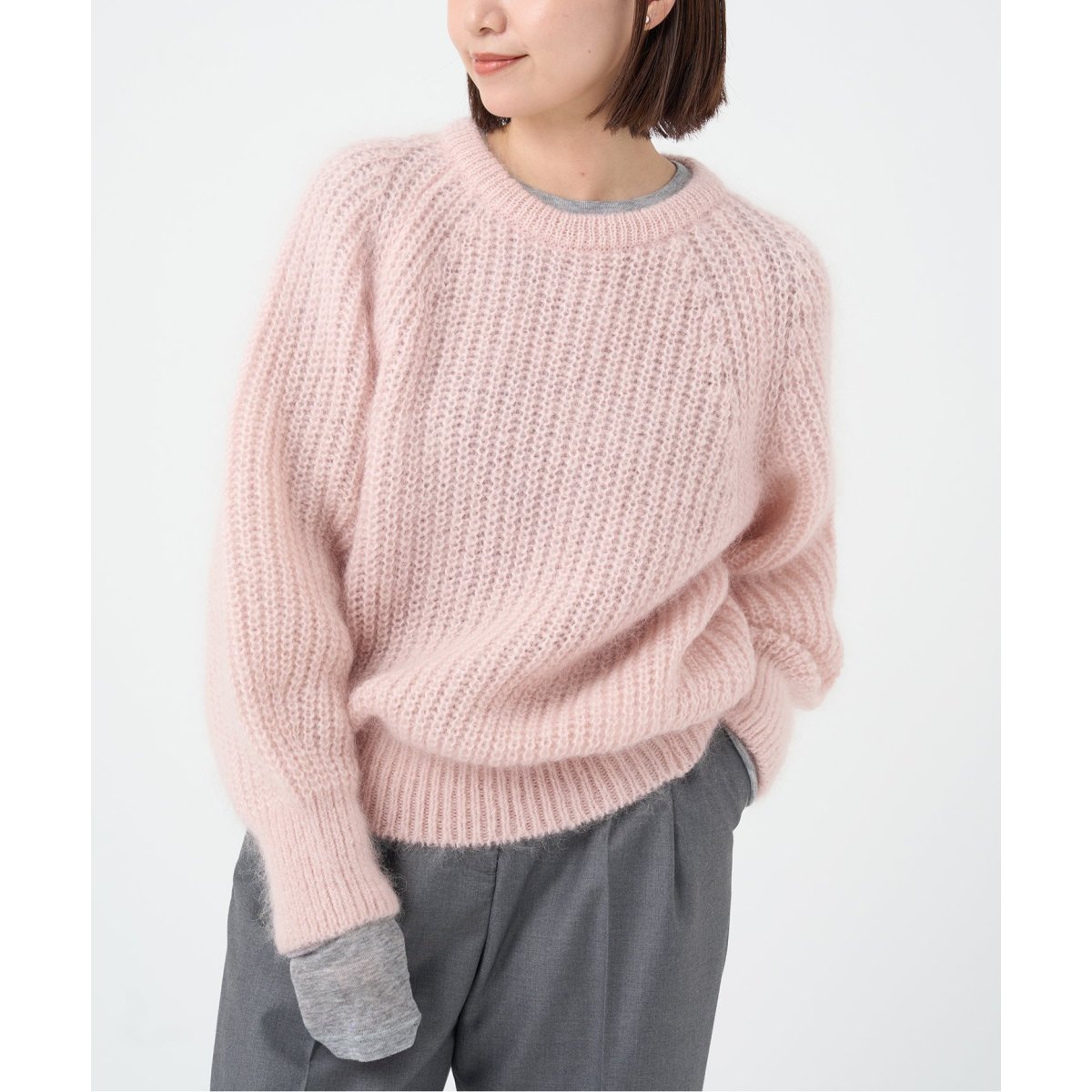 IENA イエナ　キッドモヘヤMIXローゲージ畔プルオーバー　アイボリー IENA（イエナ）の「キッドモヘヤMIXローゲージ畔プルオーバー（ニット