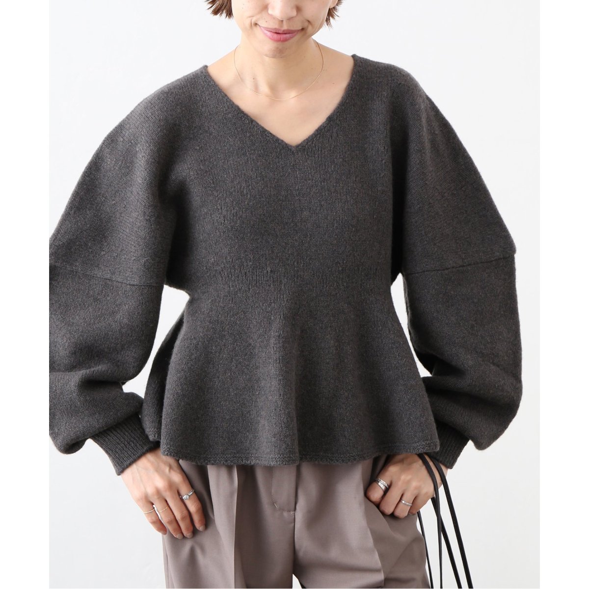 iéna ペプラム　プルオーバー ペプラムニットプルオーバー（ニット／セーター）｜IENA（イエナ