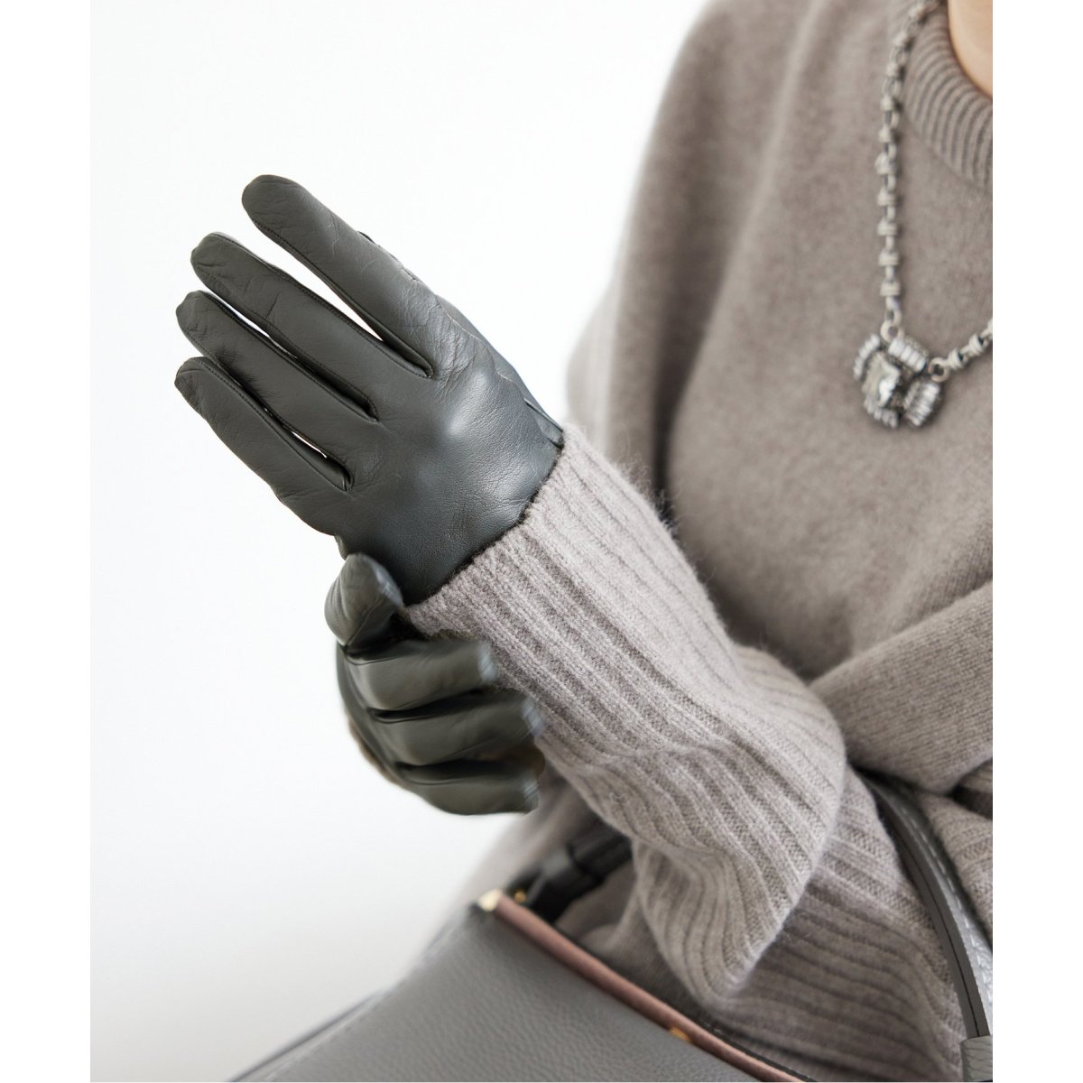 IENA】【GALA GLOVES/ガラ グローブ】プレーンレザーグローブ-