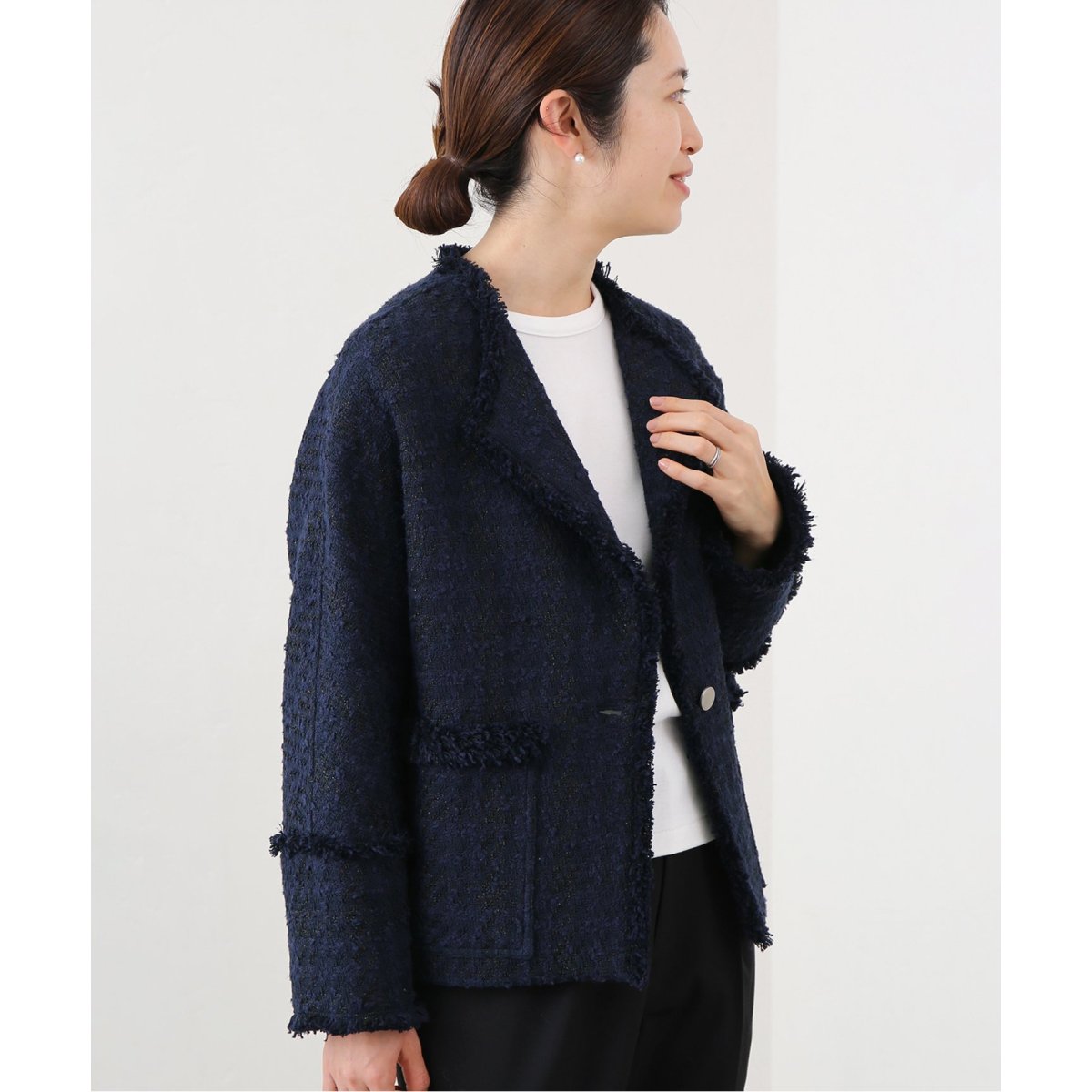 IENA/イエナ「＆NAVY ツイードジャケット」 IENA（イエナ）の「＆NAVY ネイビーツイードジャケット（その他