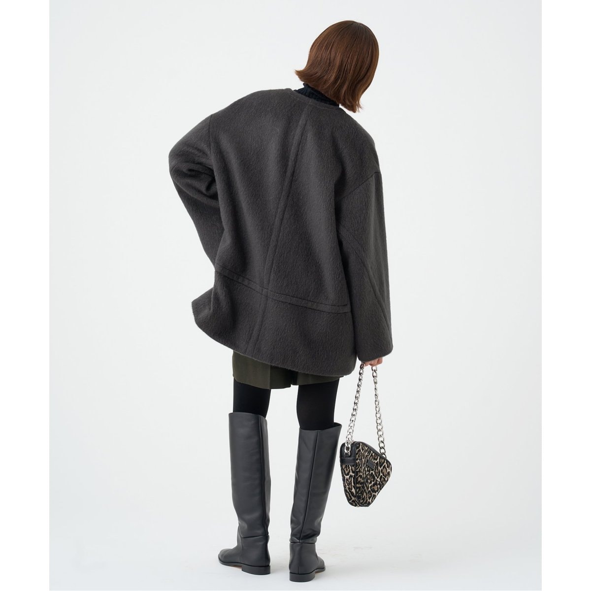 IENA モヘアシャギーハーフコート イエナ36 S