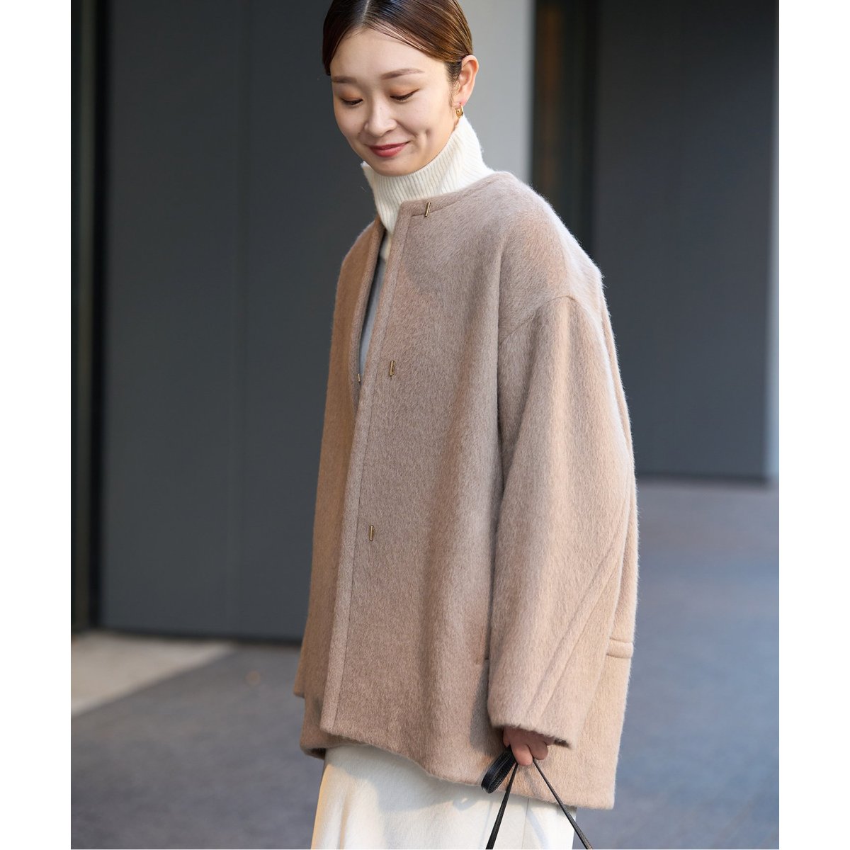 IENA モヘアシャギーハーフコート イエナ36 S