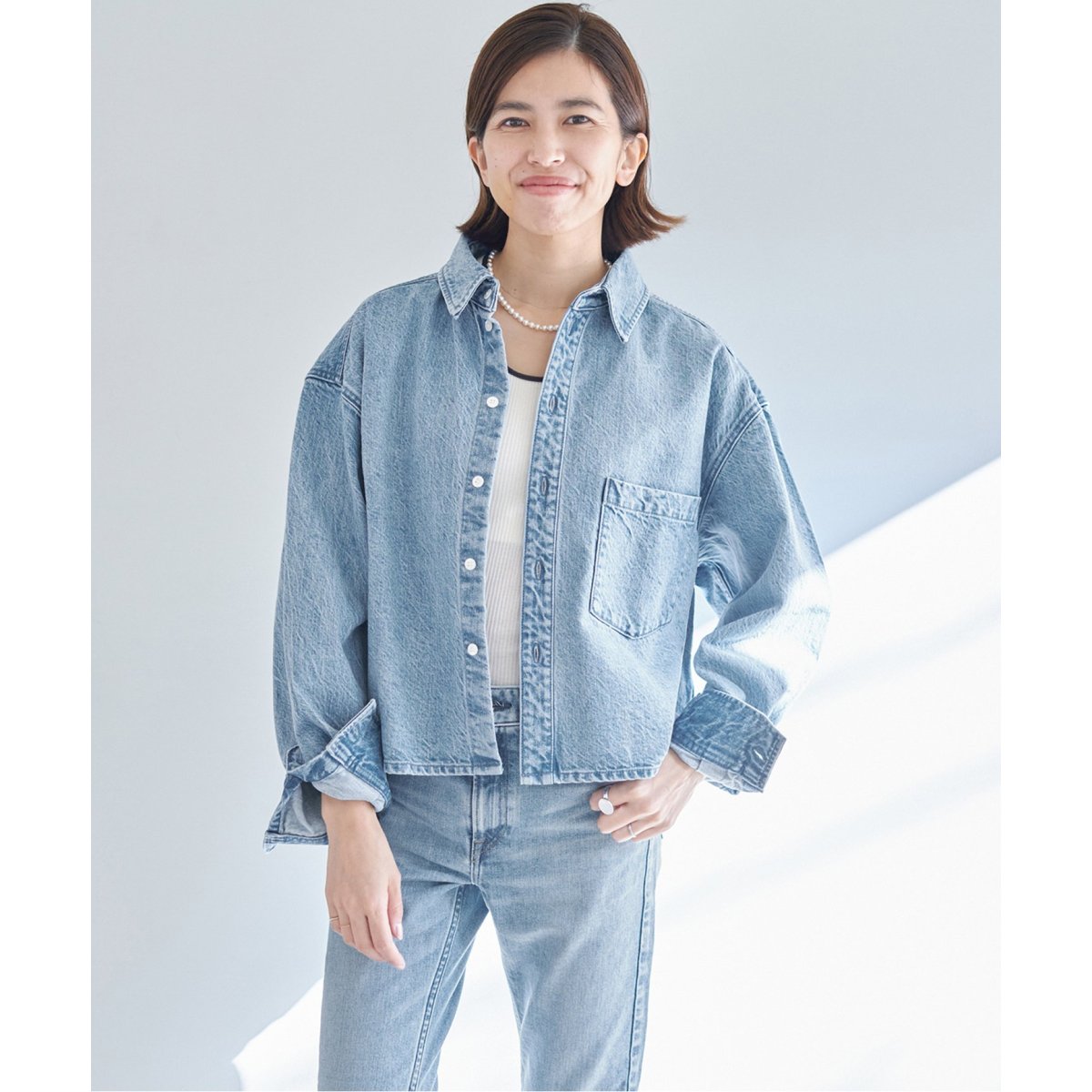 upper hights IENA別注THE ESSENSE デニムシャツ upper hights/アッパーハイツ】別注 THE ESSENSE デニムシャツ