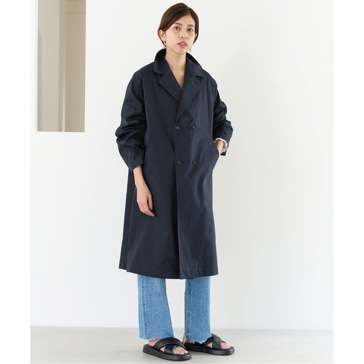 IENA シャンブレーツイル撥水フォルムコート ce014-42462-01b.jpg?basethum=225