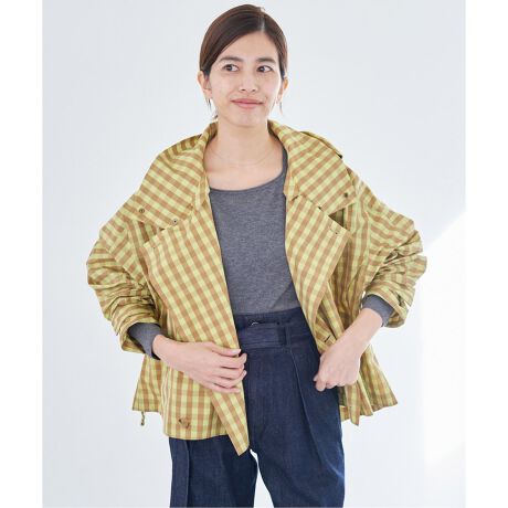 VACHEMENT/ヴァシュモン】別注 ギンガムチェックショートコート  