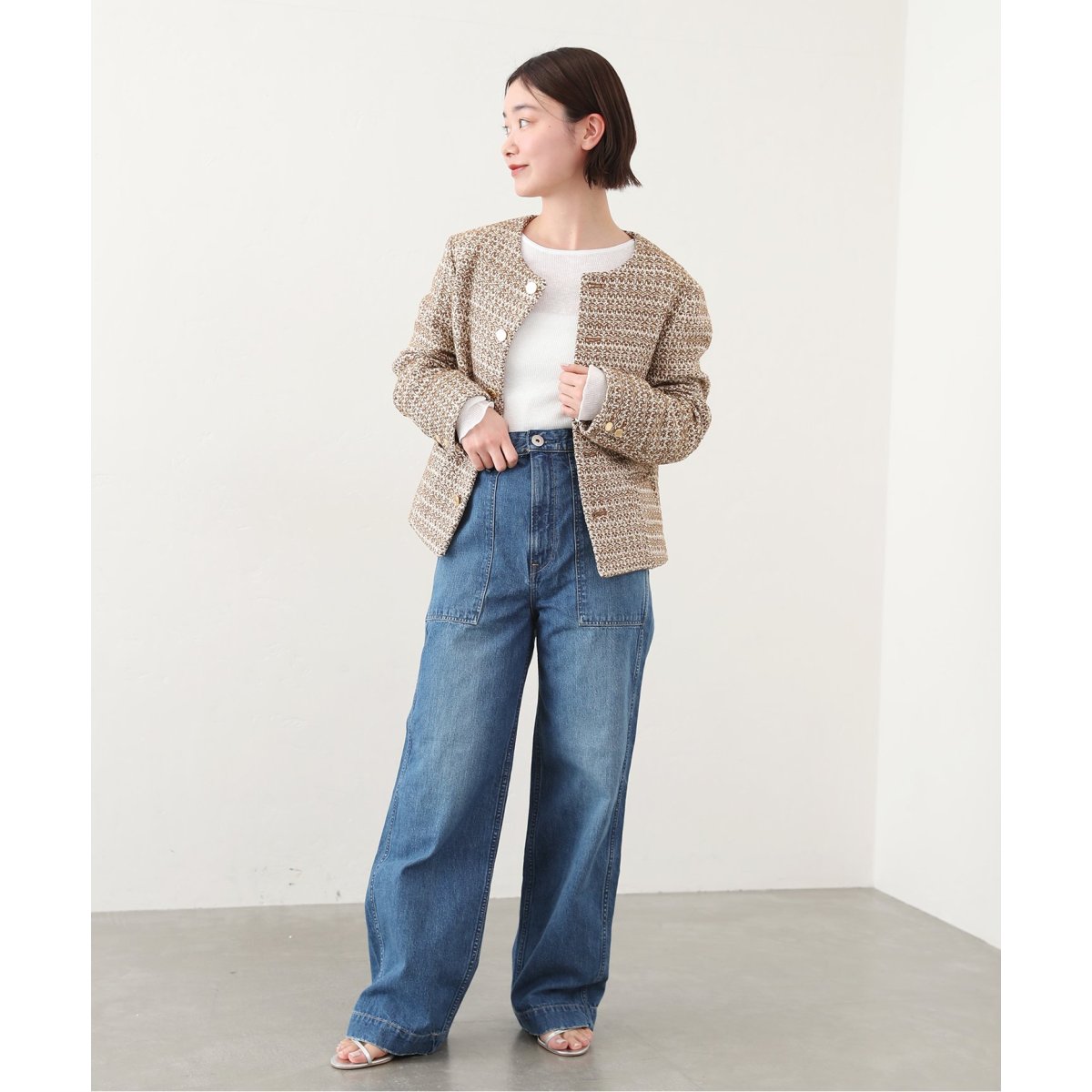 COUTURE D`ADAM】イタリアンツイードスペンサージャケットジャケット