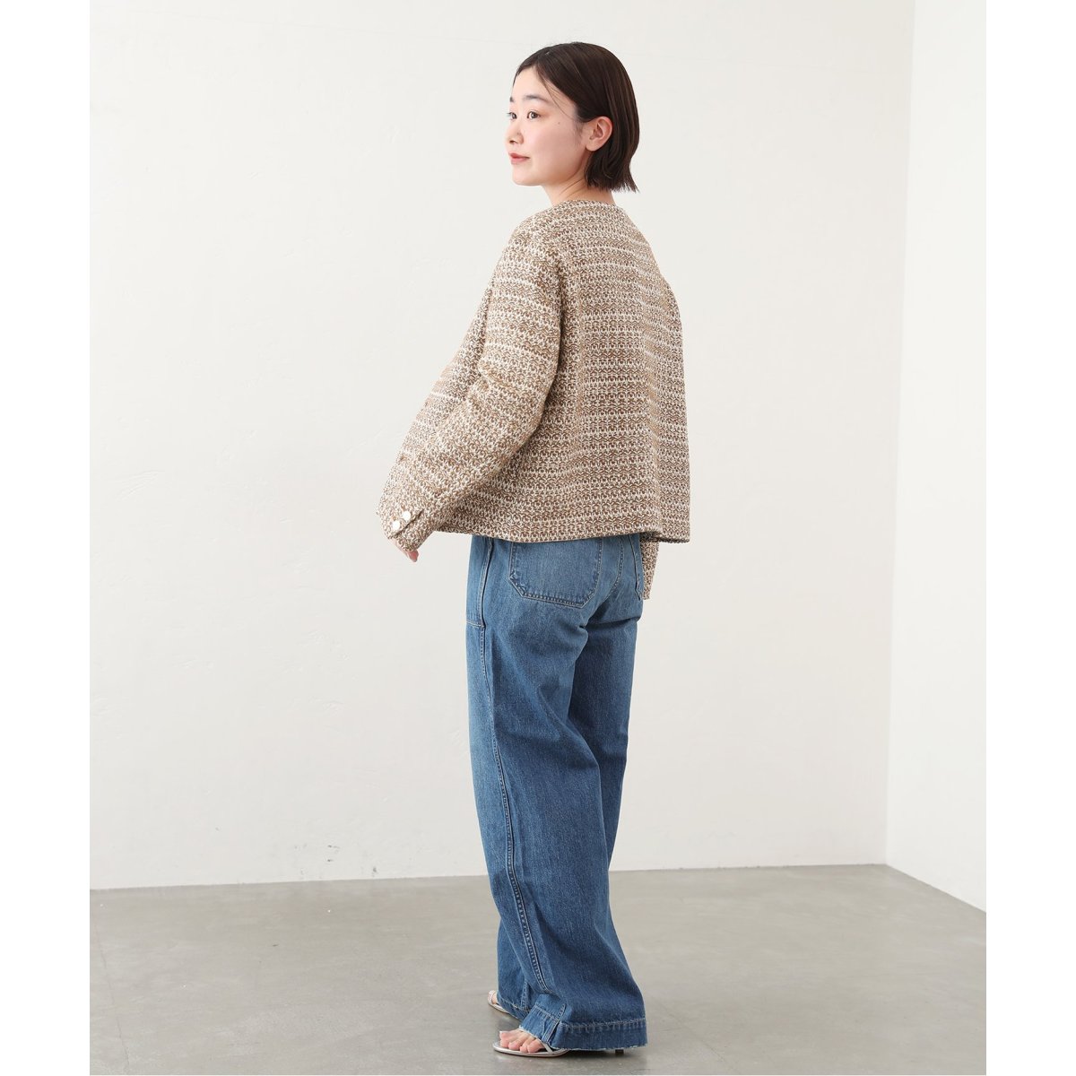 COUTURE D`ADAM】イタリアンツイードスペンサージャケットジャケット