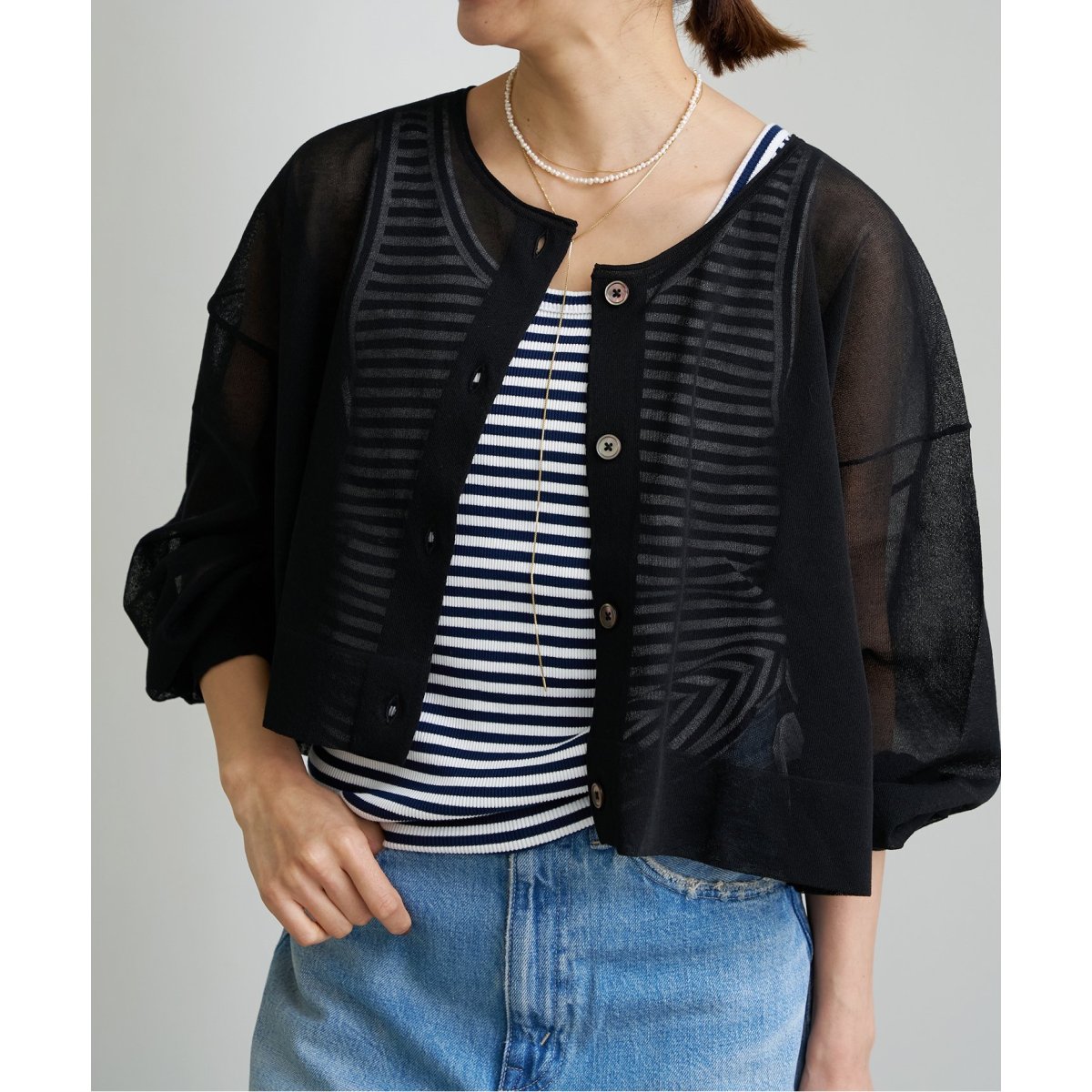 【新品】【2024SS】IENA FILMY COTTON カーディガン シアー IENA（イエナ）の「FILMY COTTON カーディガン（ニット/セーター