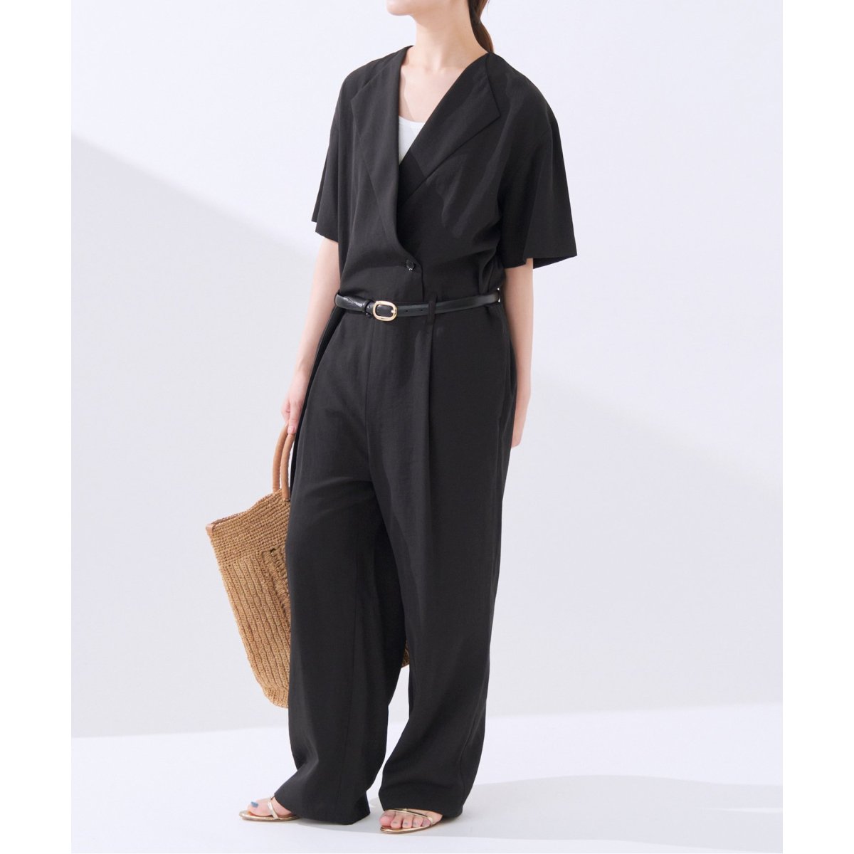 IENA イエナ テーラードカラージャンプスーツ　38 ベージュ IENA（イエナ）の「テーラードカラー ジャンプスーツ（つなぎ