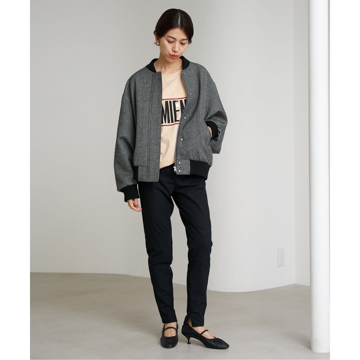 IENA タグ付き ボンディングツイードスタジアムブルゾン IENA タグ付き ボンディングツイードスタジアムブルゾン