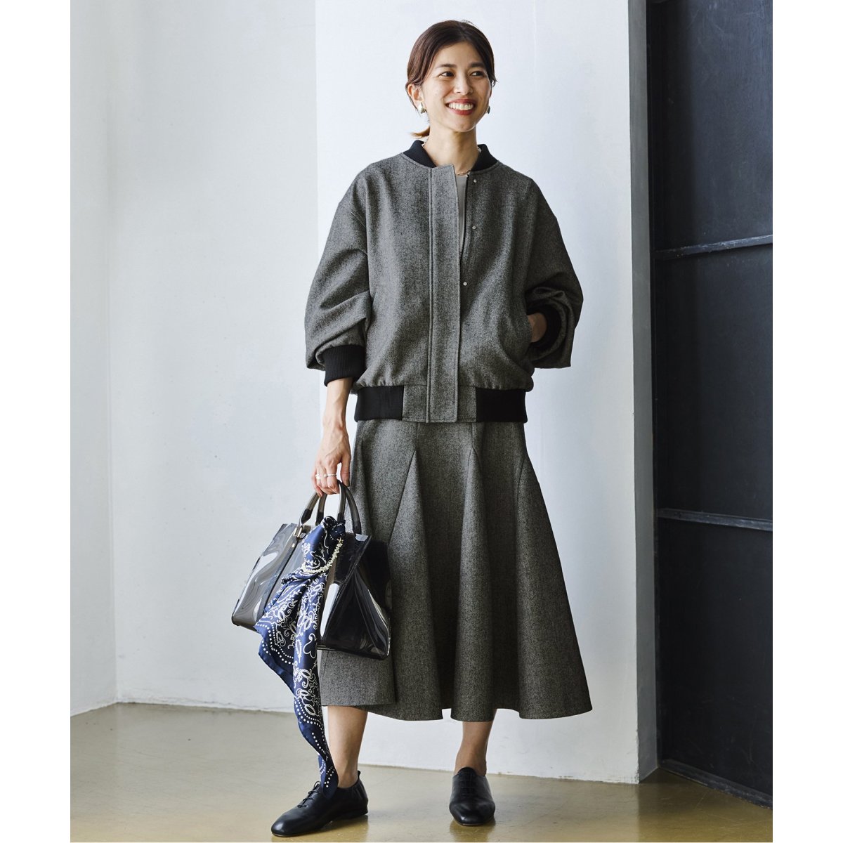 IENA タグ付き ボンディングツイードスタジアムブルゾン ボンディングツイードスタジアムブルゾン | イエナ(IENA) | マルイ