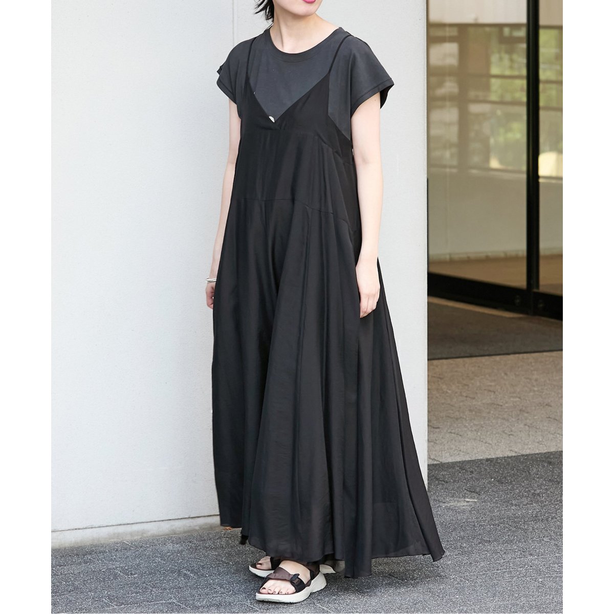 新品IENA エアリーキャミワンピース SLOBE IENA ワンピース 「追加/2枚セット」エアリーギャザー