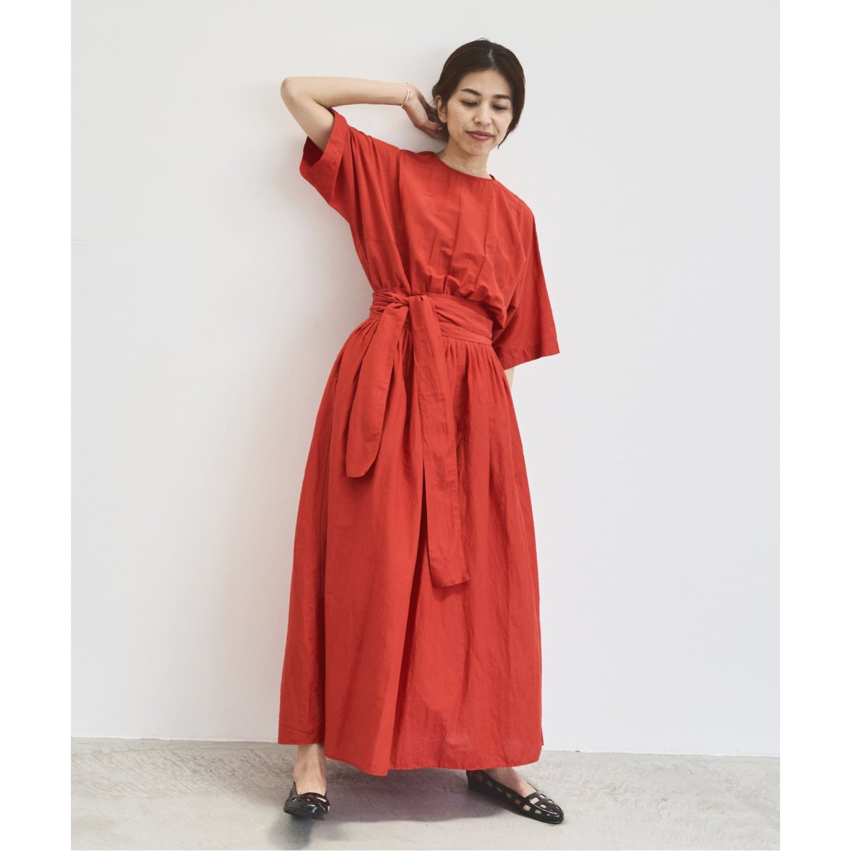 IENA イエナ　コットンシルク ピンタック フレア ワンピース　ベージュ コットンシルク ピンタック フレア ワンピース | イエナ(IENA