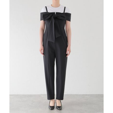 IENA イエナ リボンジョーゼットオールインワン サロペット リボン  