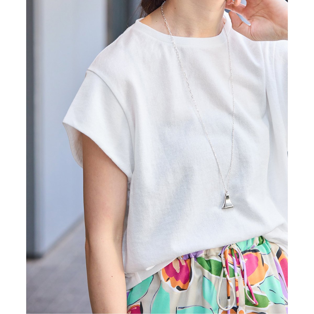 IENA　シアーミニ裏毛 Tシャツ　ホワイト 追加》シアーミニ裏毛 Tシャツ（Tシャツ/カットソー）｜IENA