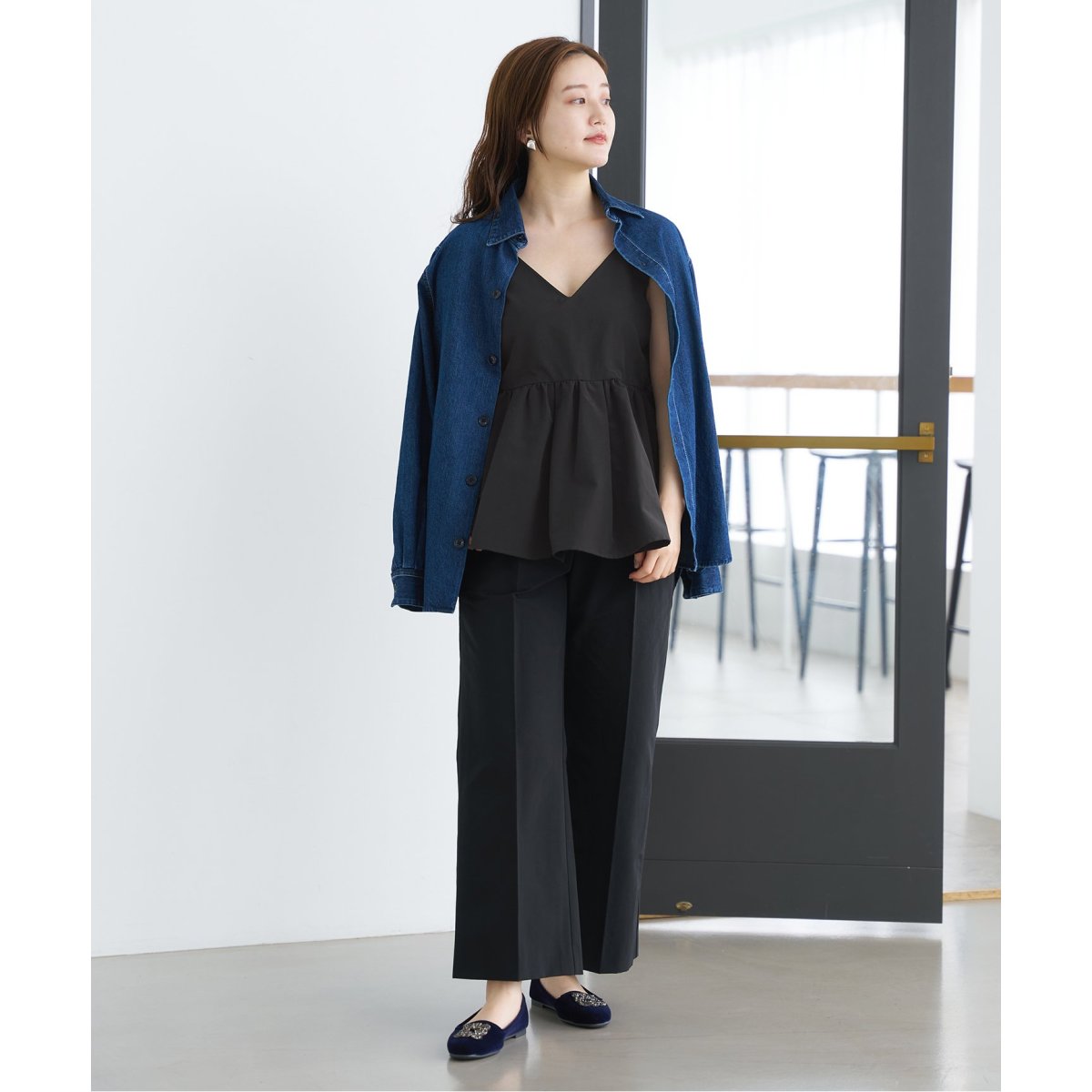 IENA グログランキャミブラウス キャミ フレア タンクトップ ブラック 美品】IENA グログランキャミブラウス - メルカリ