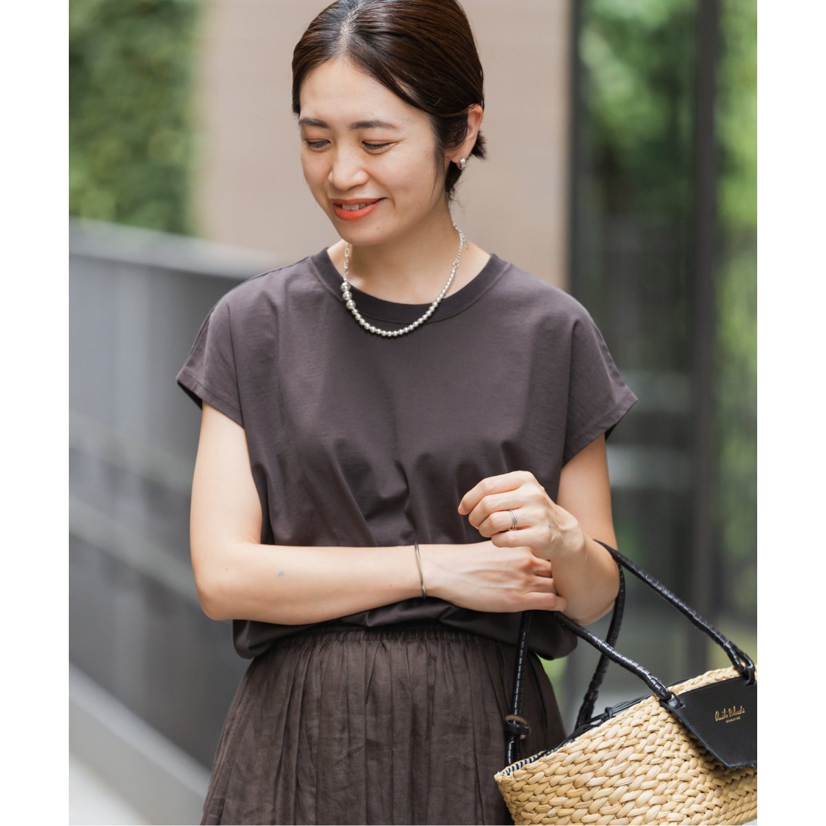 IENA ラウンドテールプルオーバー　ブラウン セール】ラウンドテールプルオーバー◇（Tシャツ/カットソー