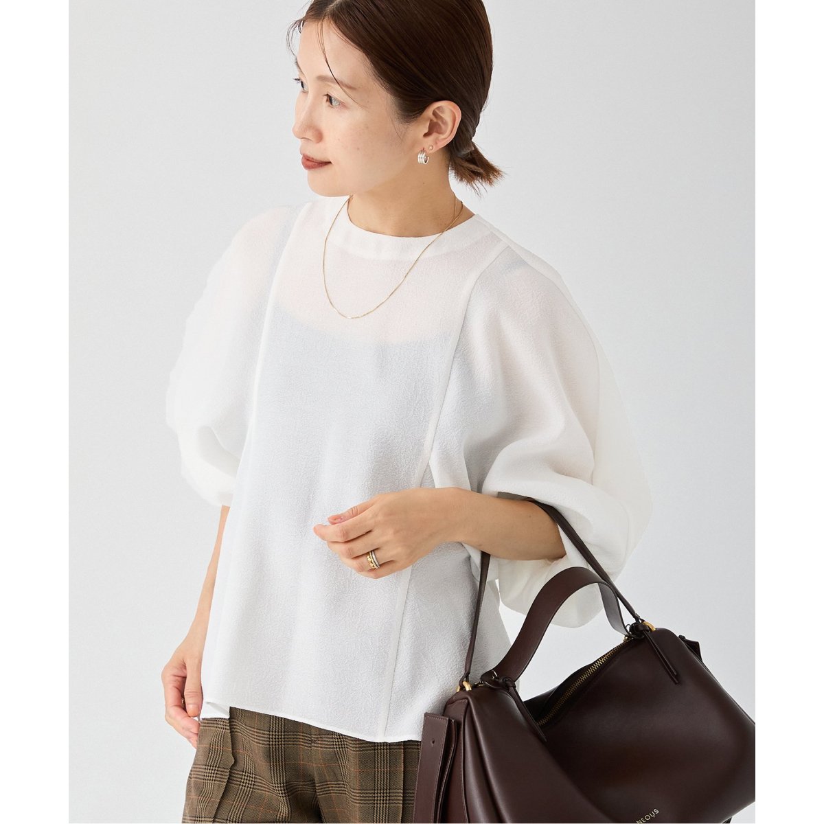 【イエナ IENA】新品　レース　ブラウス　プルオーバー　長袖　シアー　ホワイト イエナ IENA】新品 レース ブラウス プルオーバー 長袖 シアー