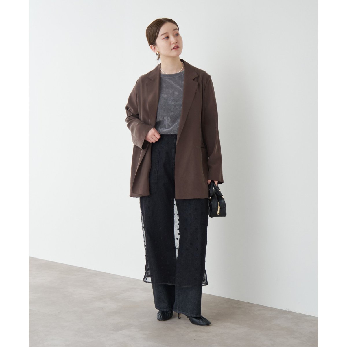 LIEN シルクボタンレスジャケット IENA（イエナ）の「LIENシルクボタンレスジャケット（テーラード