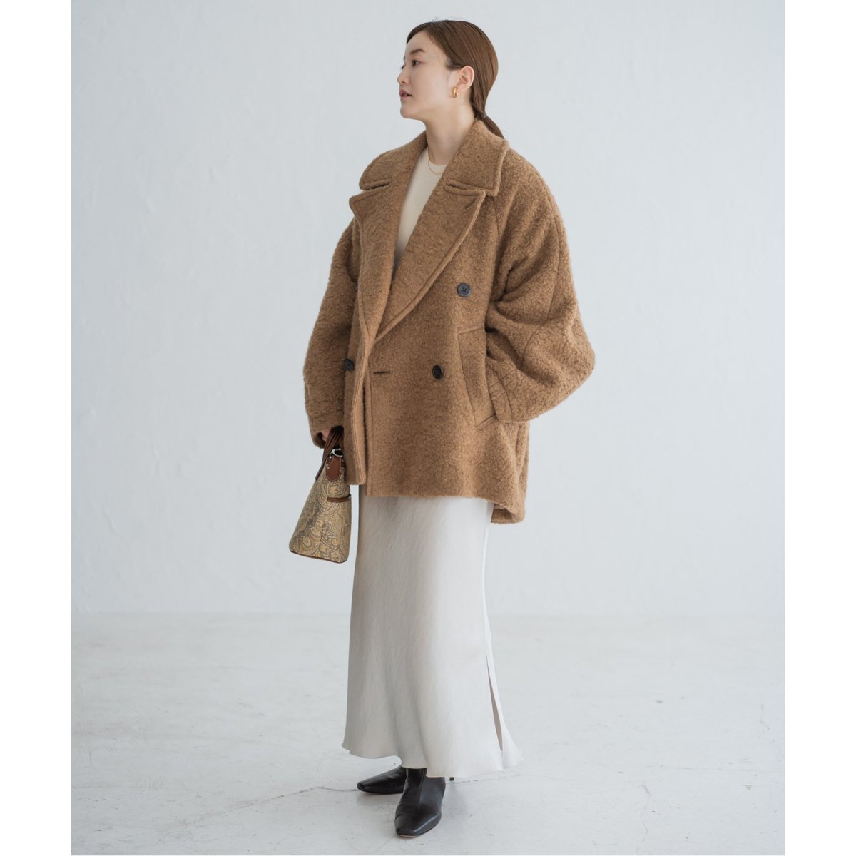 IENA ループインレイ　ショートコート　キャメル　38 ループインレイ ショートコート | イエナ(IENA) | マルイウェブチャネル