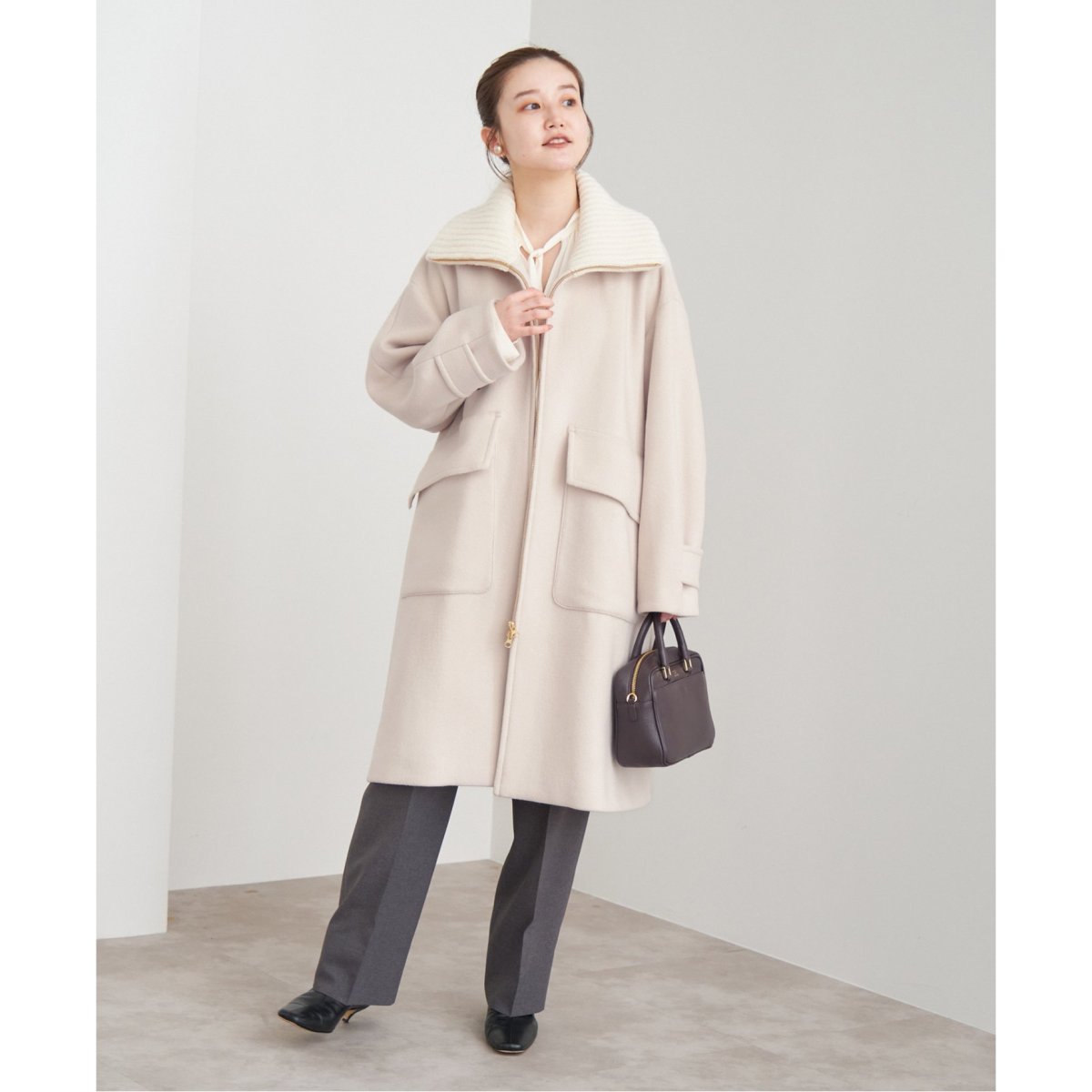 ロイヤルジーロン ビーバー畦ニットカラーコート | イエナ(IENA