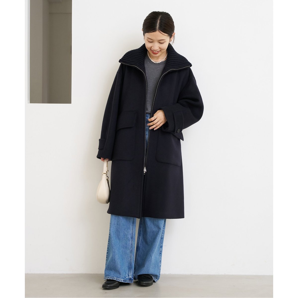 ロイヤルジーロン ビーバー畦ニットカラーコート | イエナ(IENA