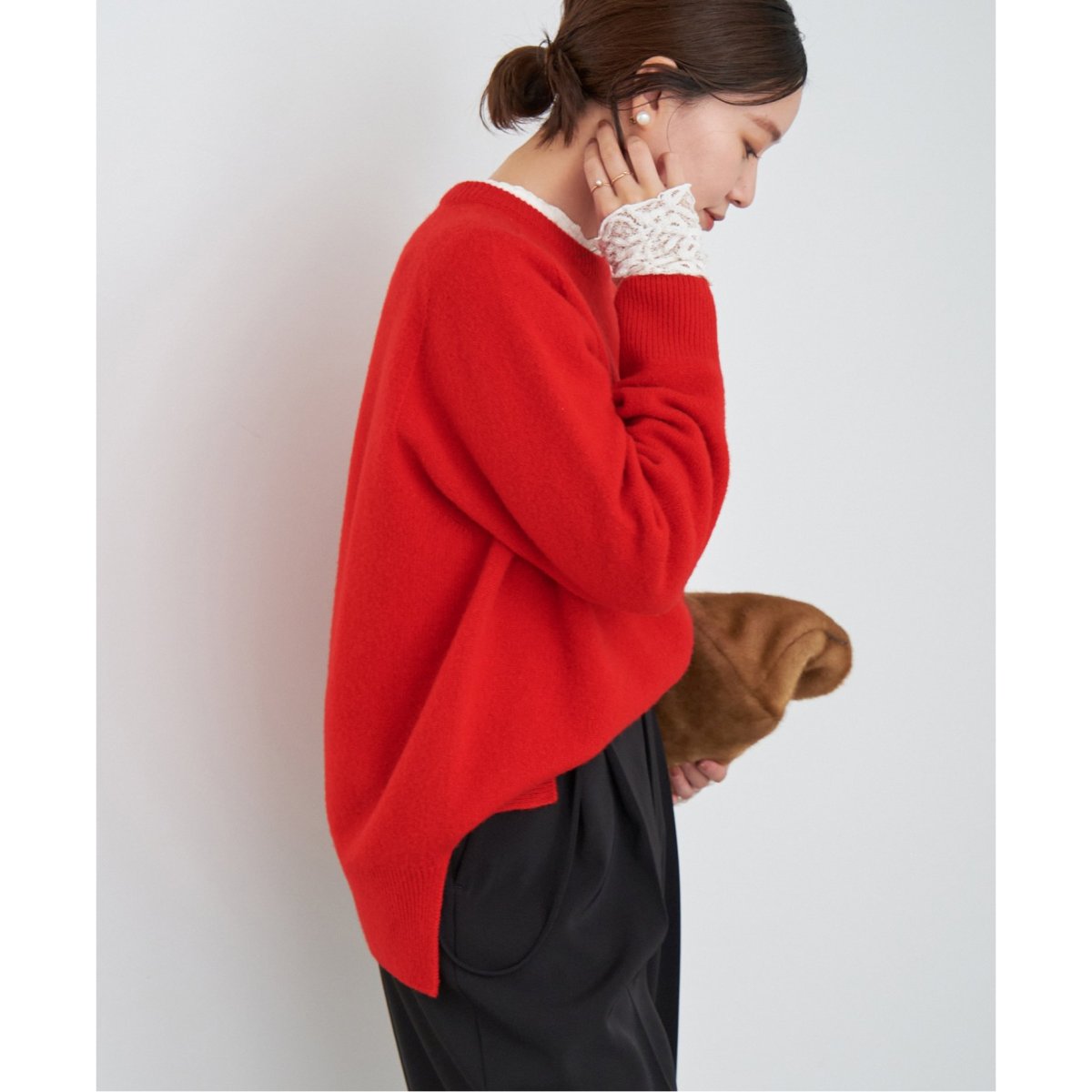 新品タグ付♡IENA POOGINOOKWOOLクルーネックラグランプルオーバー 追加》POOGINOOK WOOL クルーネックラグランプルオーバー