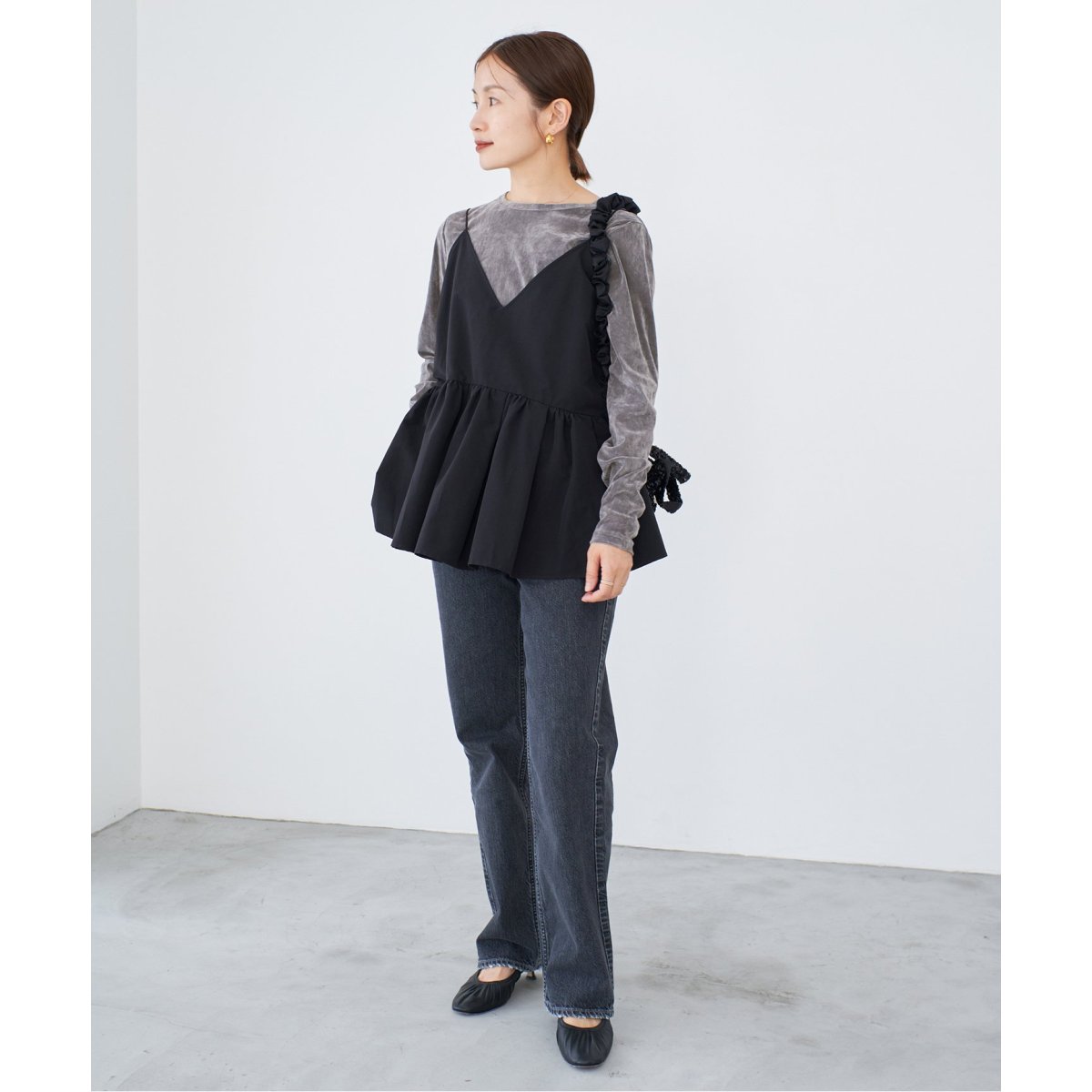 IENA フロッキーチュール ロングスリーブプルオーバー WEB限定/追加》フロッキーチュール ロングスリーブプルオーバー