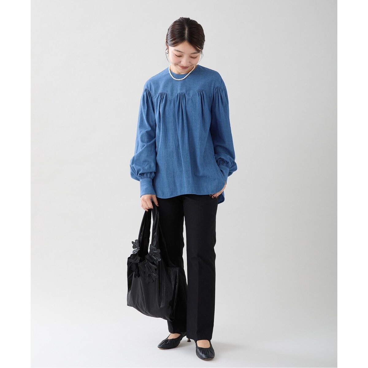 BOWTE/バウト 別注 WAVE LINE デニム ブラウス | イエナ(IENA BOWTE/バウト 別注 WAVE LINE デニム ブラウス | イエナ(IENA