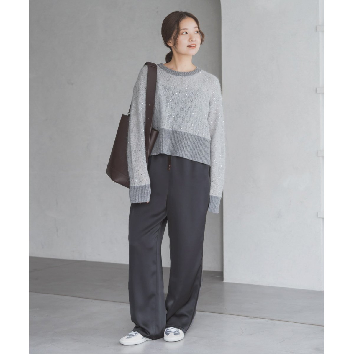 【新品未使用】ダブルサテンリラックスパンツ IENA - IENA ダブルサテンリラックスパンツの通販 by Mint｜イエナなら