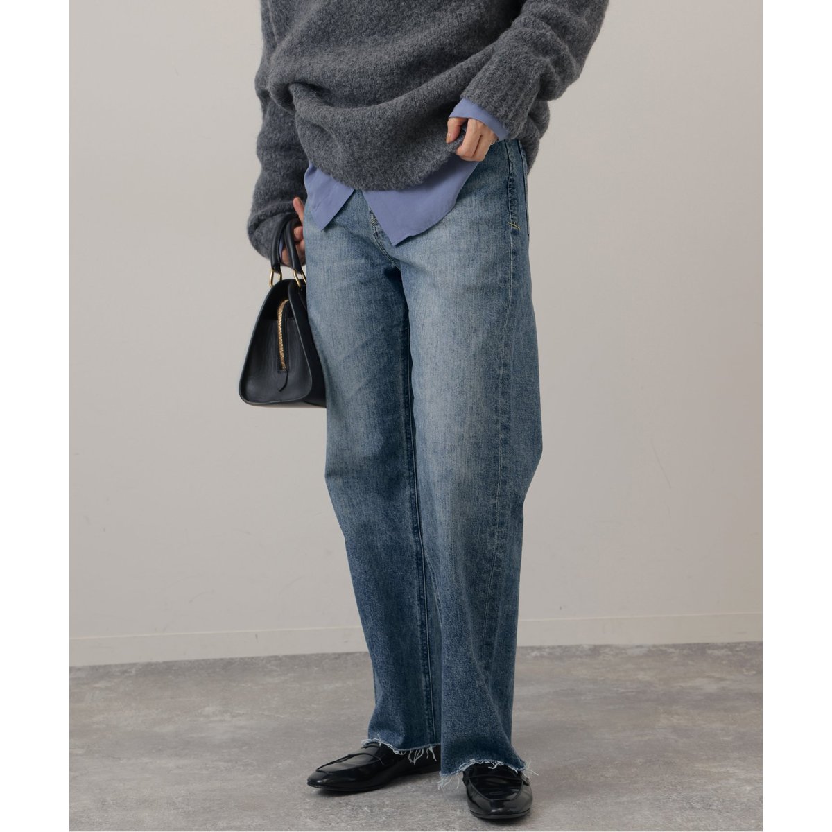 YANUK IENA 別注 LEA BOYS カットオフ ストレート デニム