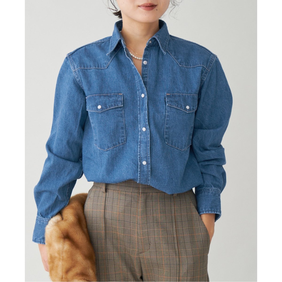 CURRENTAGE/カレンテージ 別注 ダンガリーウエスタンシャツ | イエナ
