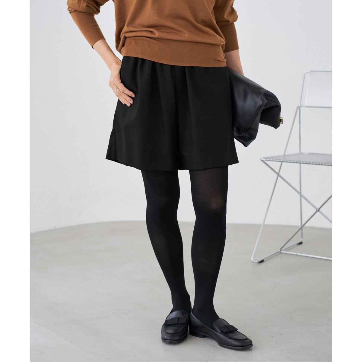 IENA ウォッシャブルウールショートパンツ ブラック 追加2》ウォッシャブルウールショートパンツ | イエナ(IENA