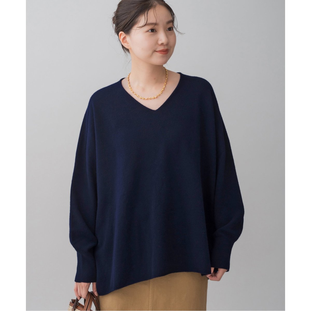 [新品]イエナFineニュージーウールニュアンスVプルオーバー(サックスブルー) イエナ IENA 《追加2》Fineニュージーウール ニュアンス Vプル