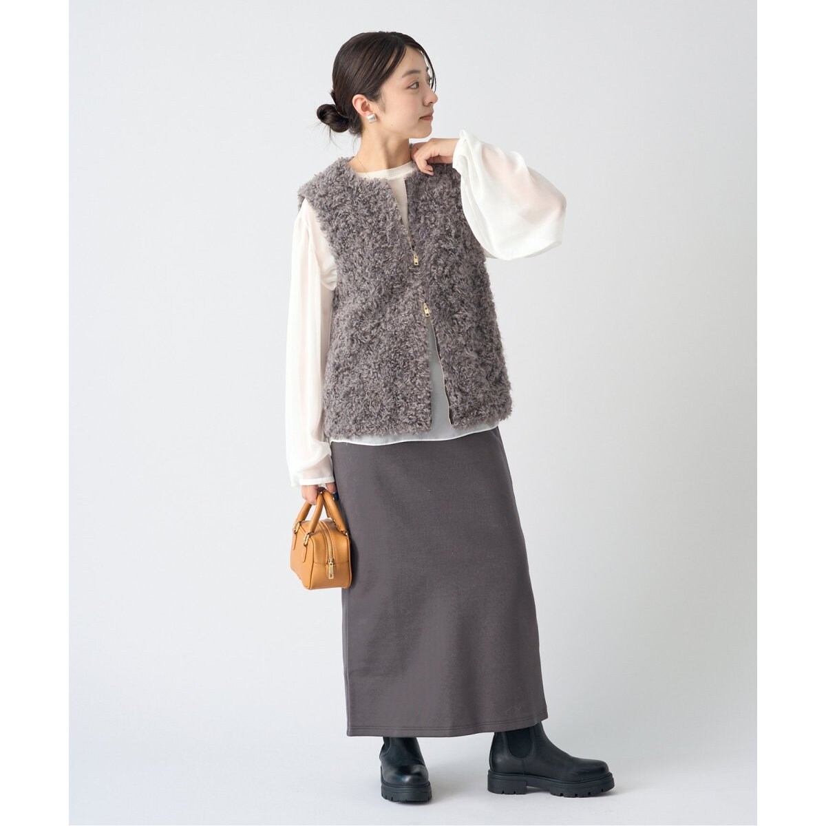 値下げ　IENAフェイクファーベスト GLAMOROUS JANE ベスト ジレ フェイクファーベスト レディース