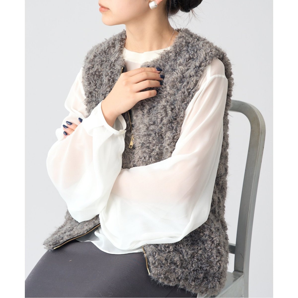 新品 IENA シアーシフォンリブネックブラウス 追加》シアーシフォン リブネックブラウス | イエナ(IENA