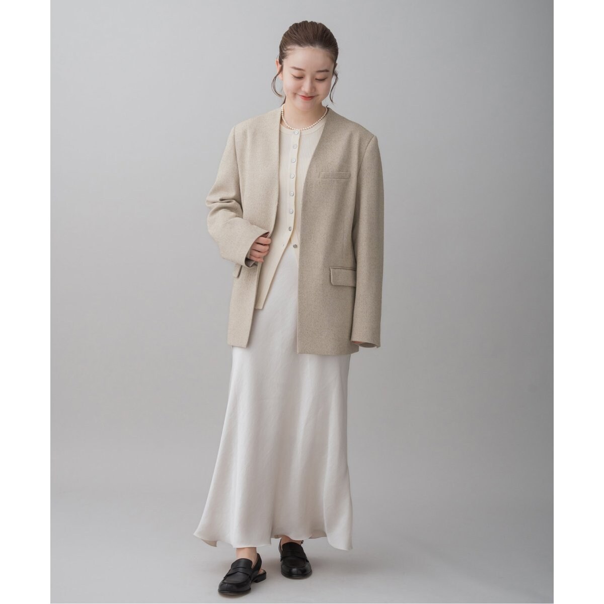 ノーカラーツイードジャケット　IENA ＆NAVY ノーカラーツイードジャケット | イエナ(IENA) | マルイウェブ