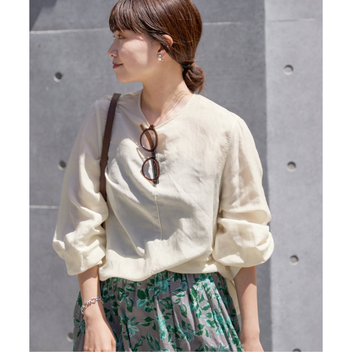 WEB限定追加》【NOBLE×L'AUBE BLANC】バルーンケープブラウス