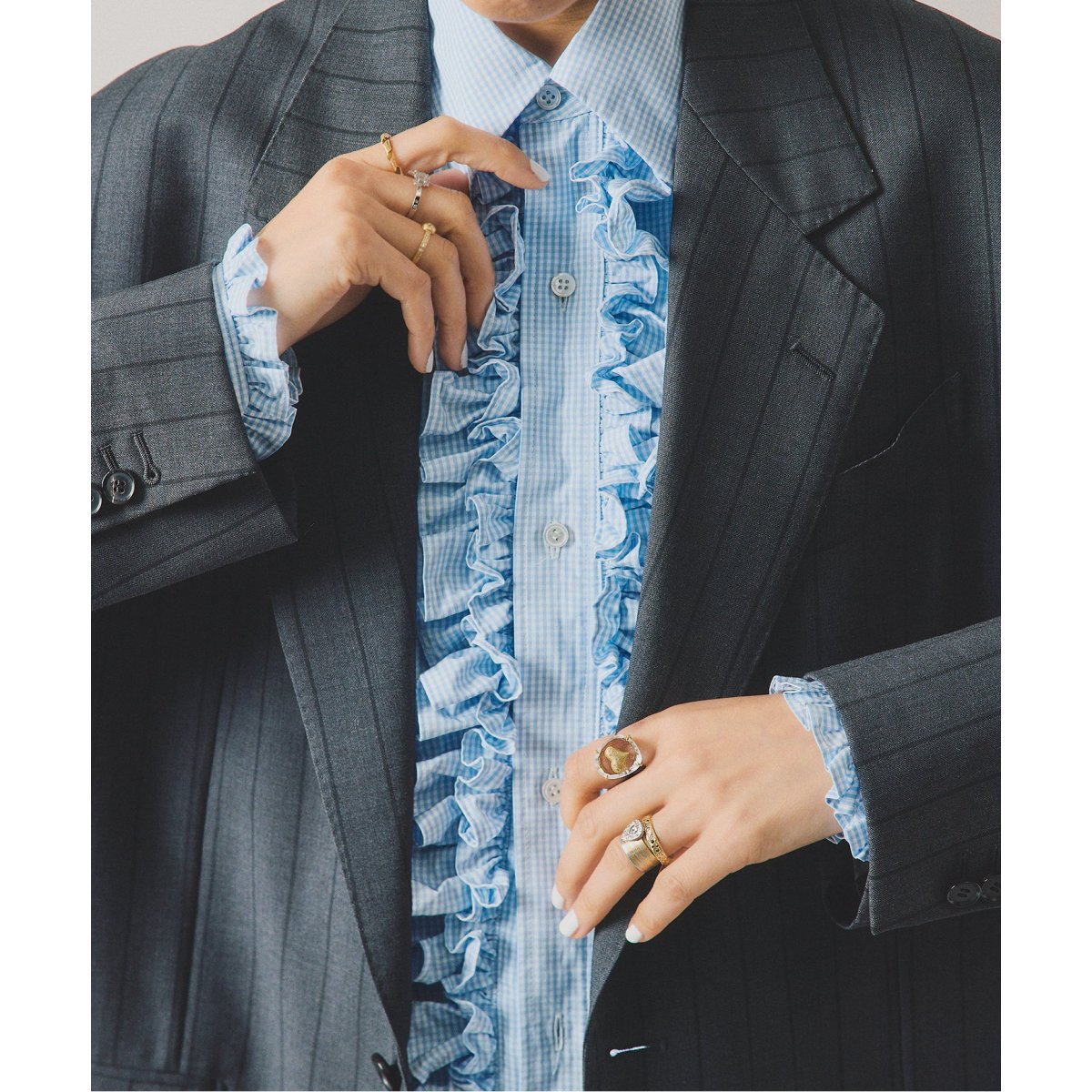 BOWTE/バウト 別注 ギンガムチェック フリルブラウス | イエナ(IENA