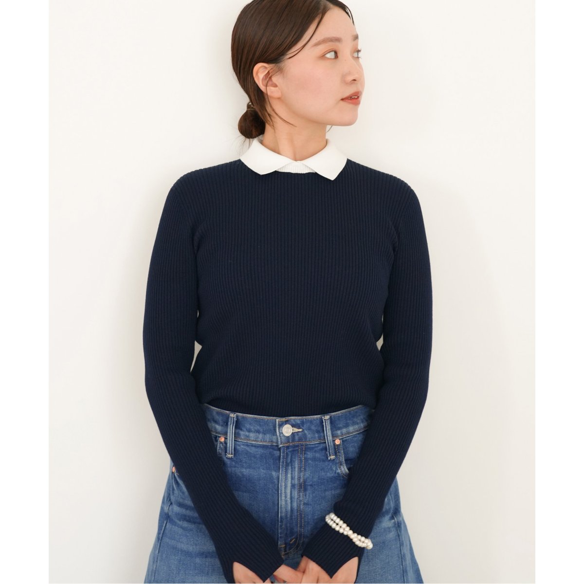 IENA ホールリブ 襟付きプルオーバー ニット 25SS 2way フリー 追加》ホールリブ 襟付きプルオーバー | イエナ(IENA) | マルイウェブ