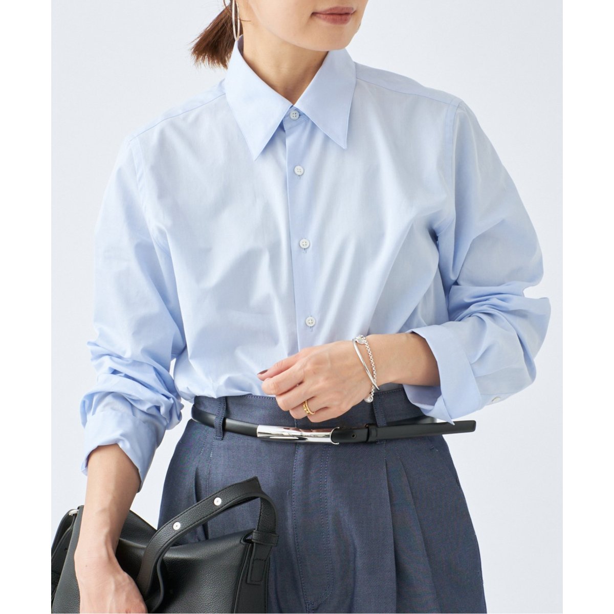 IENA◆25SS/SOMELOS 200/2/ ドレスシャツ長袖シャツ/--/コットン/ブルー SOMELOS 200/2 ドレスシャツ | イエナ(IENA) | マルイウェブチャネル