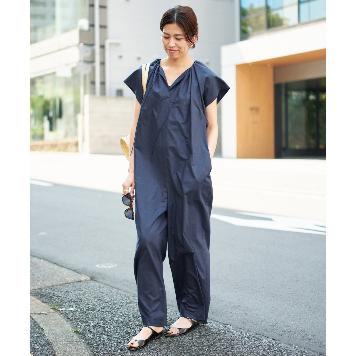 【新品未使用】イエナ　エアリースリーブオールインワン　ブラック　38 追加2》エアリースリーブオールインワン（つなぎ