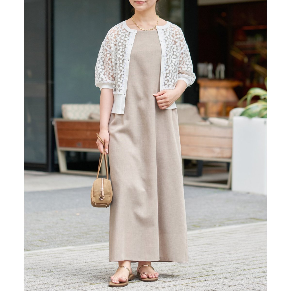 フラワーレースハーフスリーブニット フラワーレースハーフスリーブニット カーディガン | イエナ